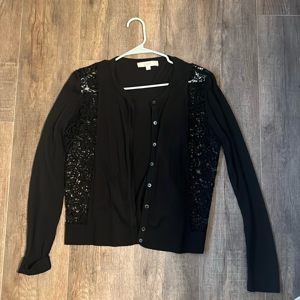 Black cardigan black size large from loft